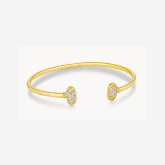 Kendra Scott Grayson Gold Cuff Bracelet in White Crystal