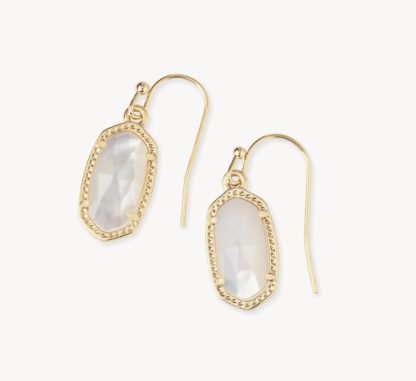 Lee Gold Drop Earrings in Ivory Mother-of-Pearl