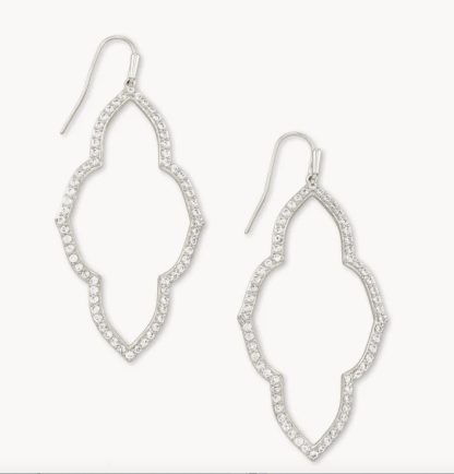 Kendra Scott Abbie open frame earrings in rhodium