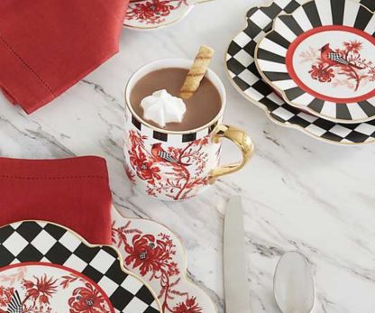 MacKenzie Childs Cardinal Toile Mug