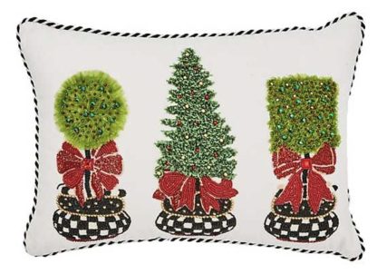 MacKenzie Childs Holiday Topiary Lumbar Pillow