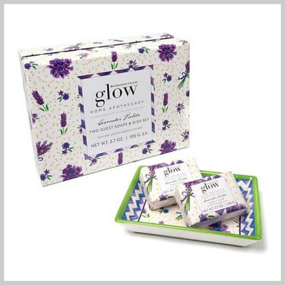 MacKenzie-Childs Lavender Fields Soap Dish Set