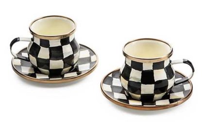 MacKenzie-Childs Country Check Espresso Cup And Saucer Set