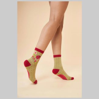 Powder Design Bamboo Socks-Ladybird in Sage
