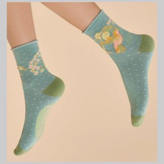 Powder Design Bamboo Socks-Hummingbird in Aqua