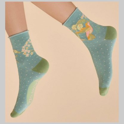 Powder Design Bamboo Socks-Hummingbird in Aqua