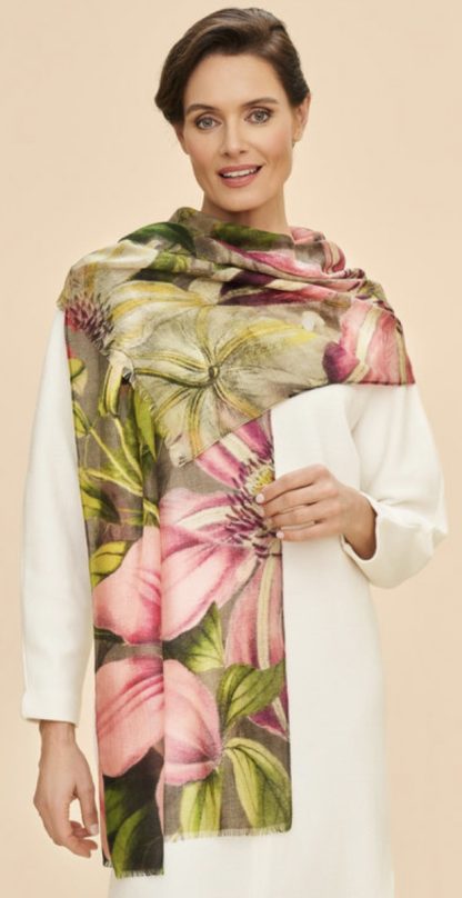 Powder design Oversized Botanicals Wool Wrap Scarf