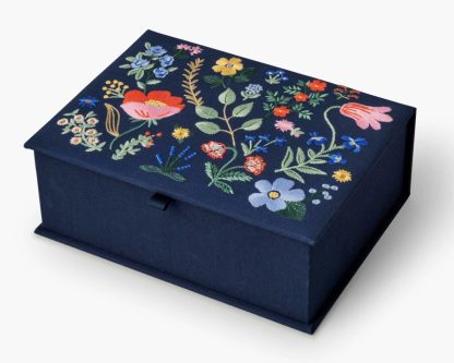 Rifle Paper Strawberry Fields Large Embroidered Keepsake Box