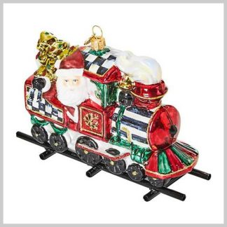 MacKenzie-Childs Holiday- Glass Ornament- Courtly Train