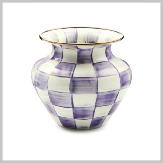 MacKenzie-Childs Violet Check Large Vase