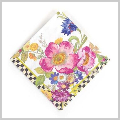 MacKenzie-Childs Flower Market Cocktail Napkins-White